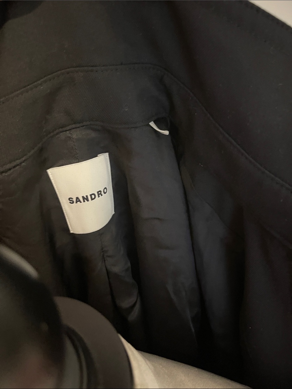 Sandro 42 Elegant Black Pleated Long Dress Trench Coat - Picture 5 of 5